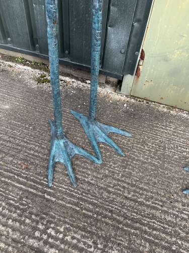 Pair of Large Bronze Meji Cranes Garden statues