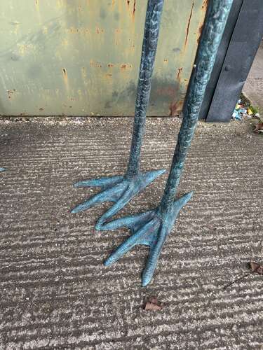 Pair of Large Bronze Meji Cranes Garden statues