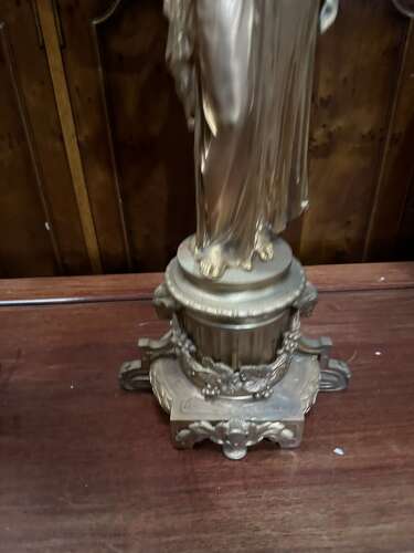 Large Pair Gilt Bronze Empire Style Candelabra Lady Figures Ormolu