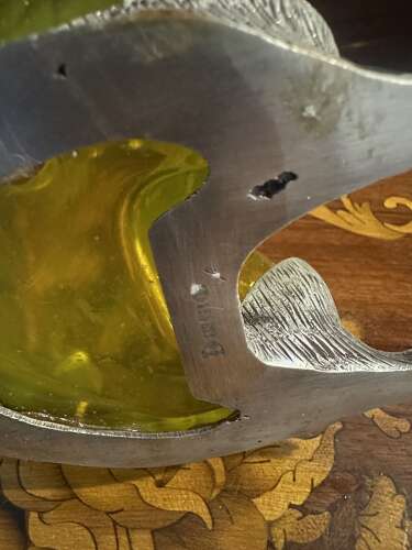 Silver Plated & Yellow Glass Squirrel Decanter