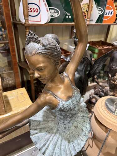 Large Bronze Ballerina Dancing Pose Girl Figure Statue Garden