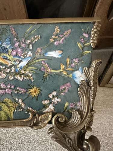 Bronze & Porcelain Parrot Exotic Bird Design Casket Jewellery Box