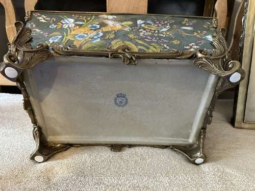 Bronze & Porcelain Parrot Exotic Bird Design Casket Jewellery Box
