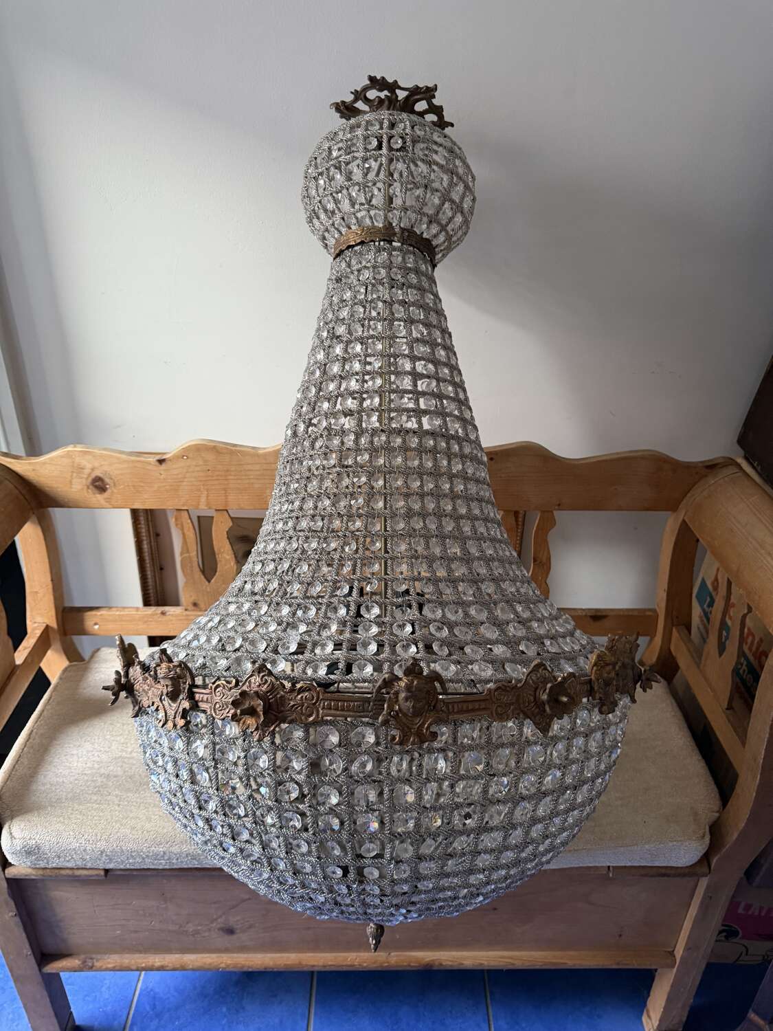 Large Bronze Bag Chandelier Ballroom Lighting Face Decoration