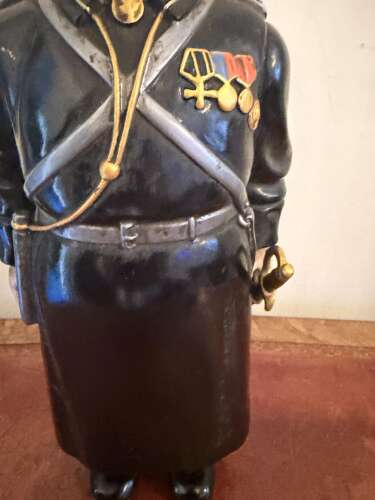 A RARE LARGE CONTINENTAL COLD PAINTED BRONZE  Russian COSSACK